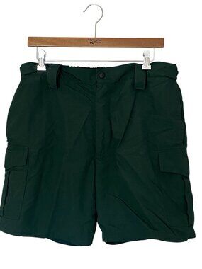 Olympic Uniforms Men’s XL Vintage 90s Green Cargo Shorts Nylon USA Made Utility